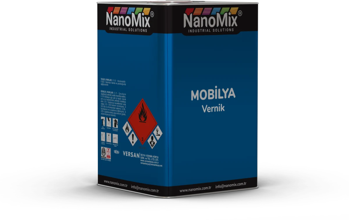 Nanomix Mobilya Verniği ürün ambalajı