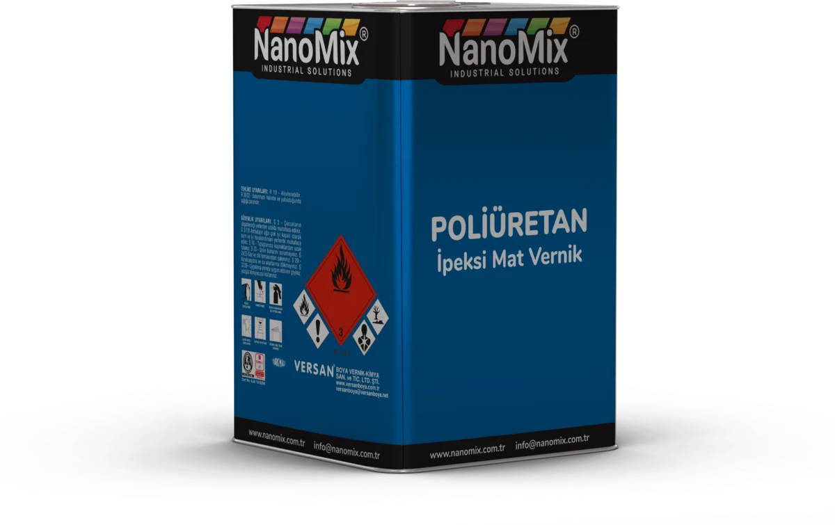 Nanomix Poliüretan İpeksi Mat Vernik ürün ambalajı